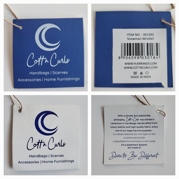 Cott n Curls Snowman Canvas Wristlet w/Leather Strap Pouch Handbag NWT *READ* - Picture 16 of 16